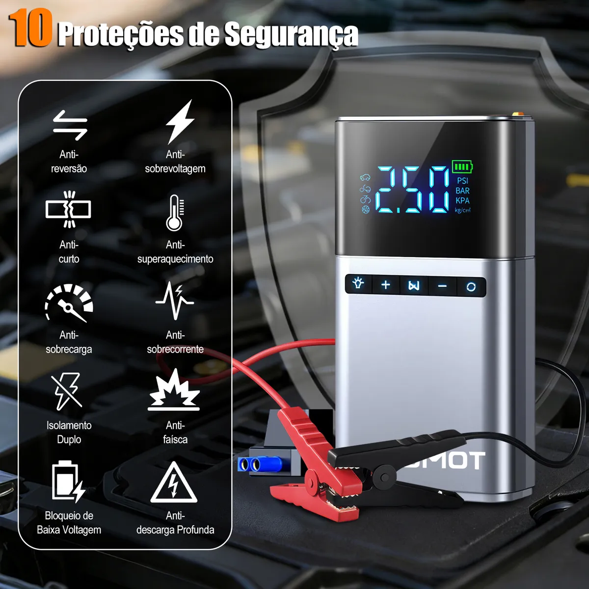 Auxiliar Partida Bateria 1000A e Compressor de Ar Portátil: O Equipamento Indispensável em 2026