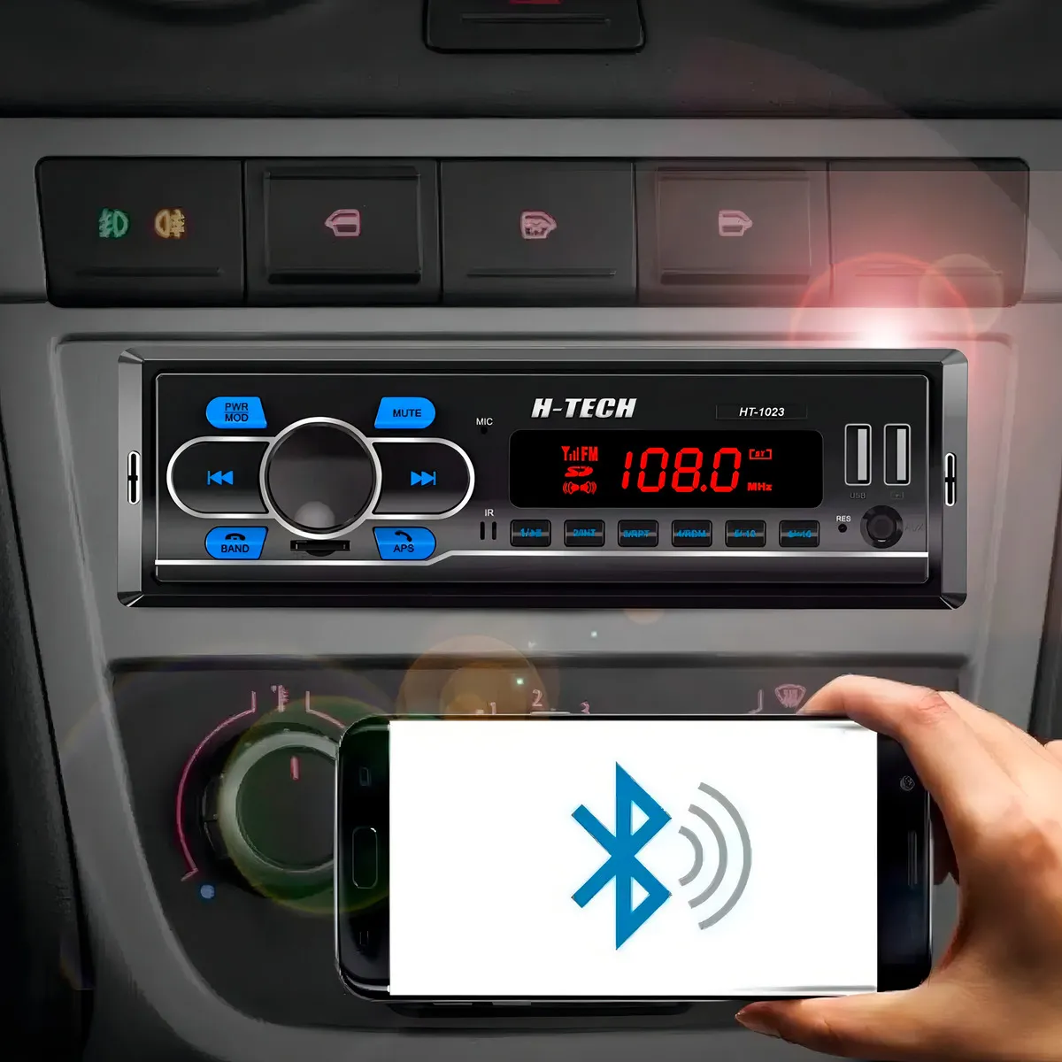 Kit Som Radio Mp3 Bluetooth + 2 Kit Alto Falante 6x9 200w Cor Prata - Oestesom
