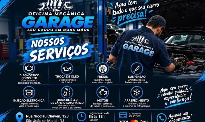 Oficina Mecânica Garage | Manutenção Automotiva em Centro, São João de Meriti - RJ